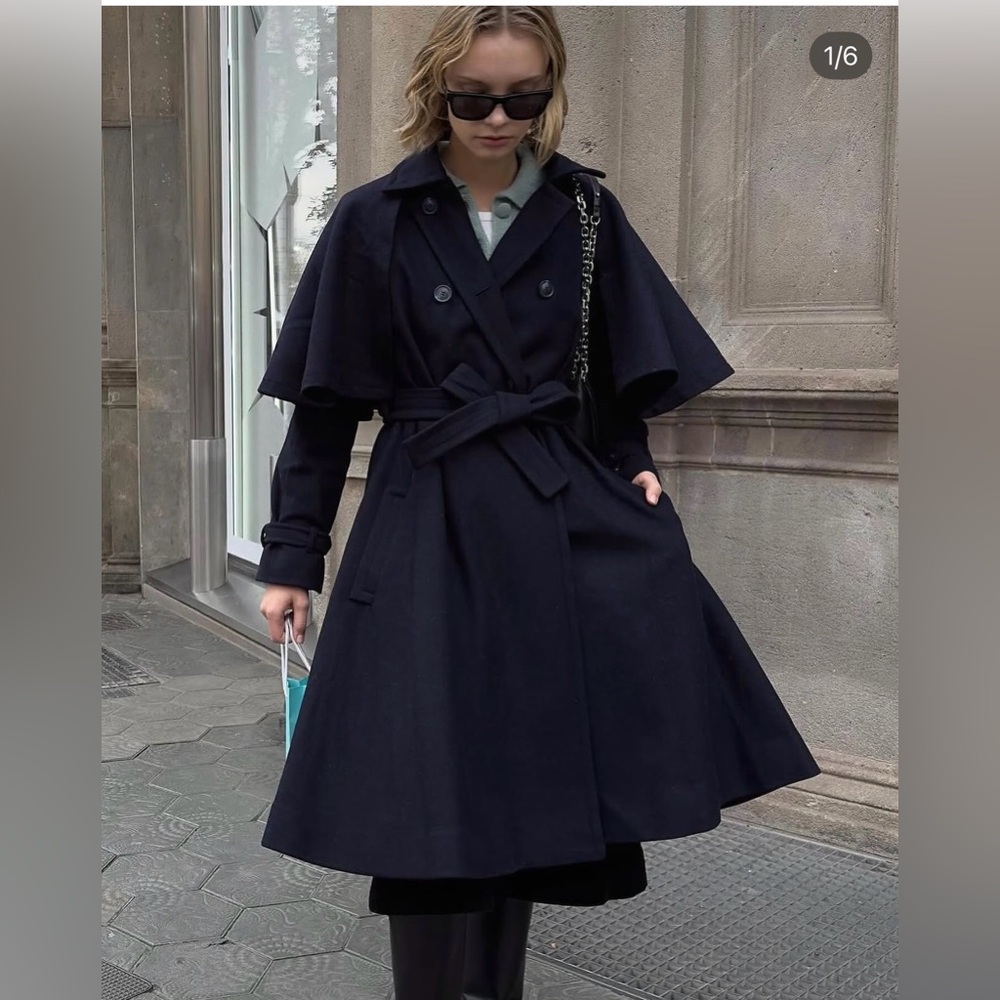 Doen Bolton Coat Deep Navy size medium - Picture 3 of 10